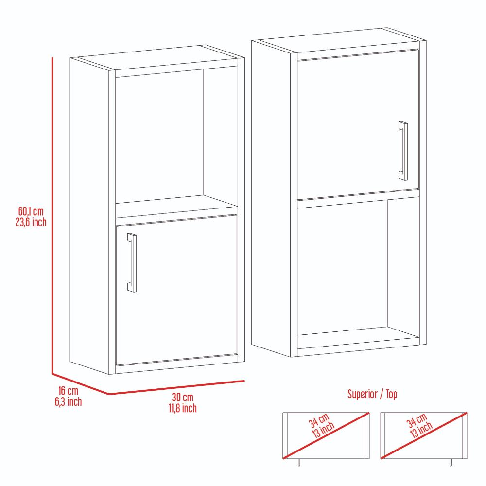 Gabinete de Baño Aqua 4, Wengue, con Puerta Abatible X2