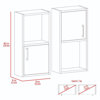 Gabinete de Baño Aqua 4, Wengue, con Puerta Abatible X2