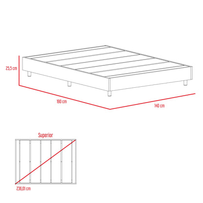 Base Cama Doble Confort color Cobre para Habitación.