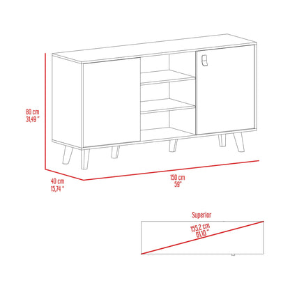 Mesa Auxiliar Mirabella, Cocoa, con Una Puerta y Amplio espacio para Ubicar Objetos - VIRTUAL MUEBLES