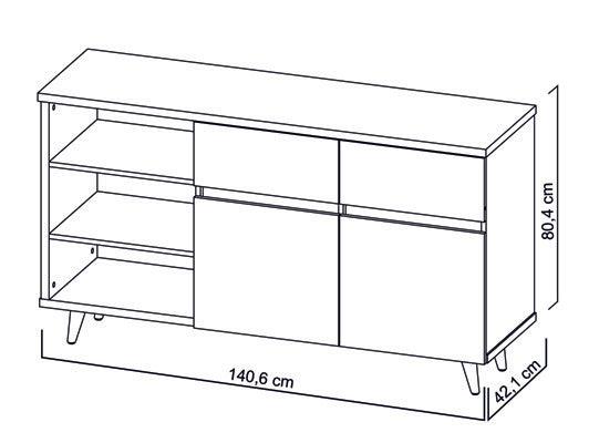 Mesa Auxiliar Atlas color Miel y Blanco para Ambientes.