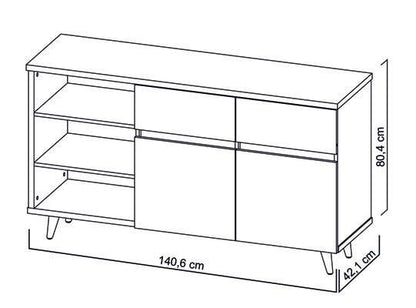 Mesa Auxiliar Atlas color Miel y Blanco para Ambientes.