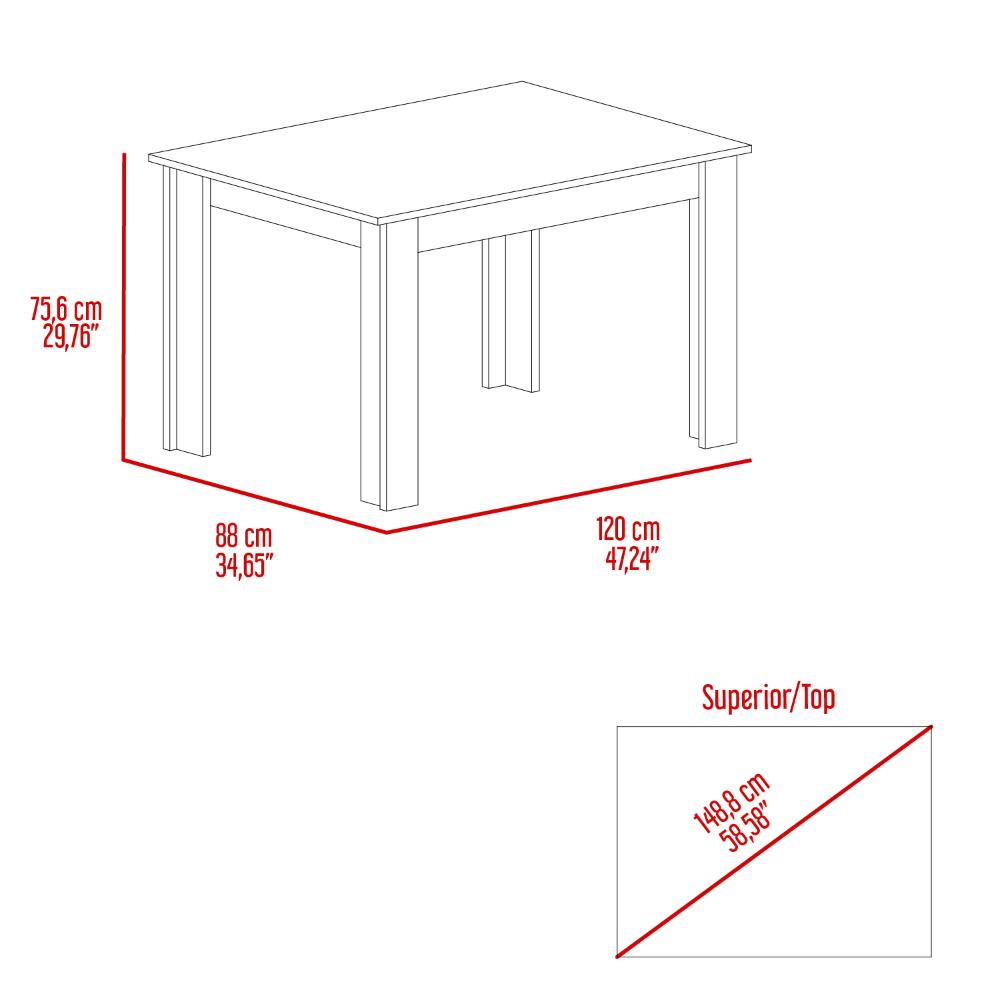 Juego de Comedor Gold · 4 Sillas · Blanco