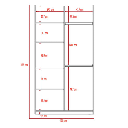 Closet Mintic, Wengue, con amplios espacios para guardar y organizar