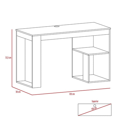 Escritorio Texi, Humo, con Amplio Espacio de Trabajo - VIRTUAL MUEBLES