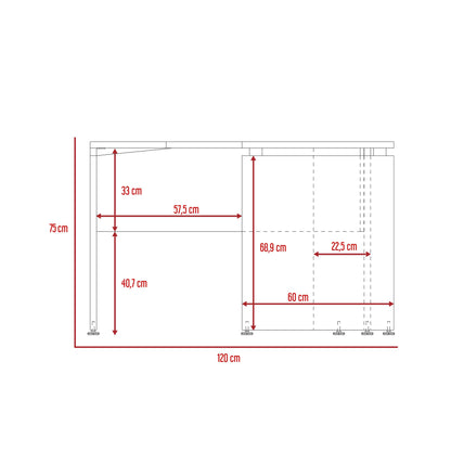 Escritorio En L Concept, Chocolate y Wengue, con Amplia Superfice - VIRTUAL MUEBLES