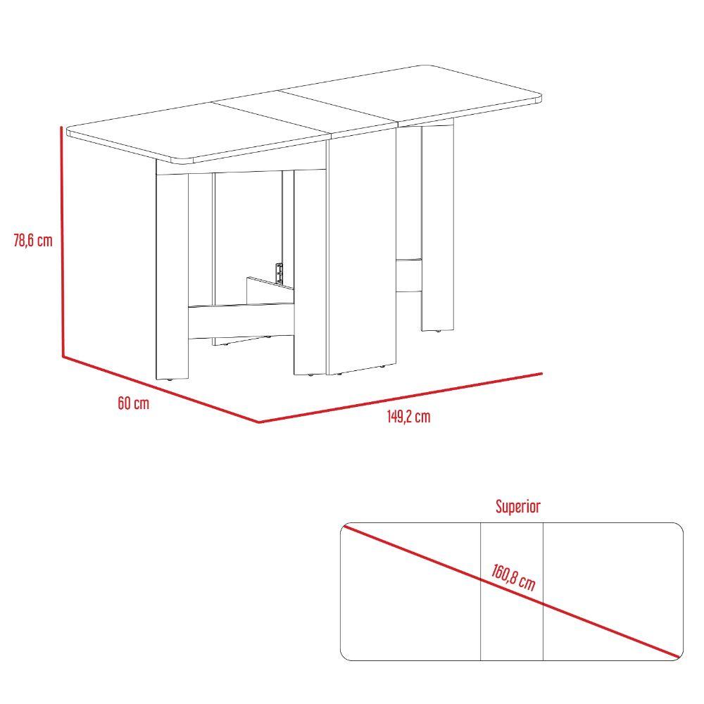 Mesa Auxiliar Galety, Wengue y Chocolate, Con Capacidad Para Seis Puestos - VIRTUAL MUEBLES