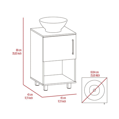 Mueble Lavamanos Gorby,Wengue, con Puerta Abatible e Incluye Lavamanos. - VIRTUAL MUEBLES