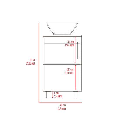 Mueble Lavamanos Gorby,Wengue, con Puerta Abatible e Incluye Lavamanos. - VIRTUAL MUEBLES