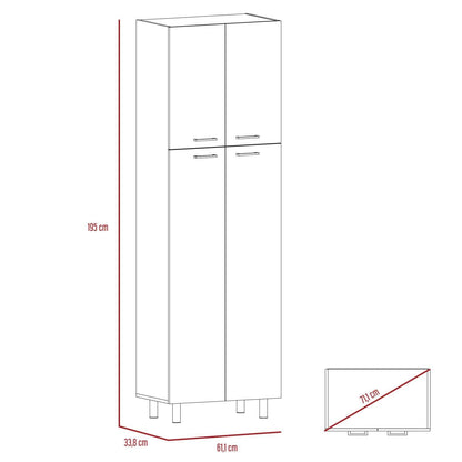 Alacena Roswy color Blanco y Castaño para Cocina.
