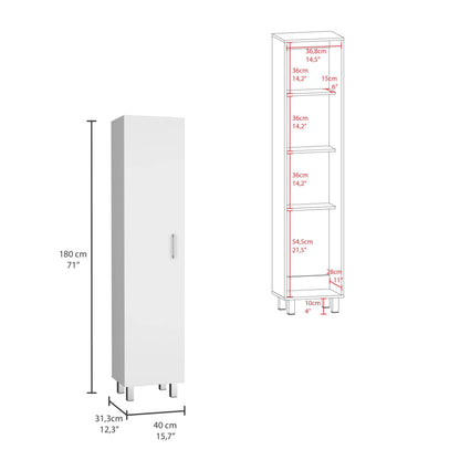 Mueble de Aseo Vinto, Blanco, con colgador de escobas