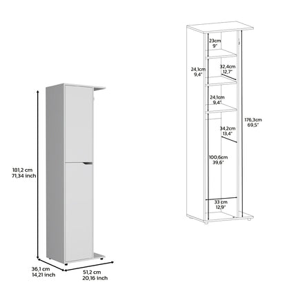 Mueble de Aseo Cruella, Blanco, incluye colgador para escobas