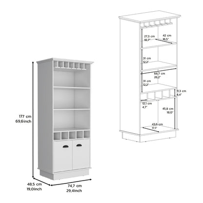 Bar Dund, Blanco, con espacio superior para copas