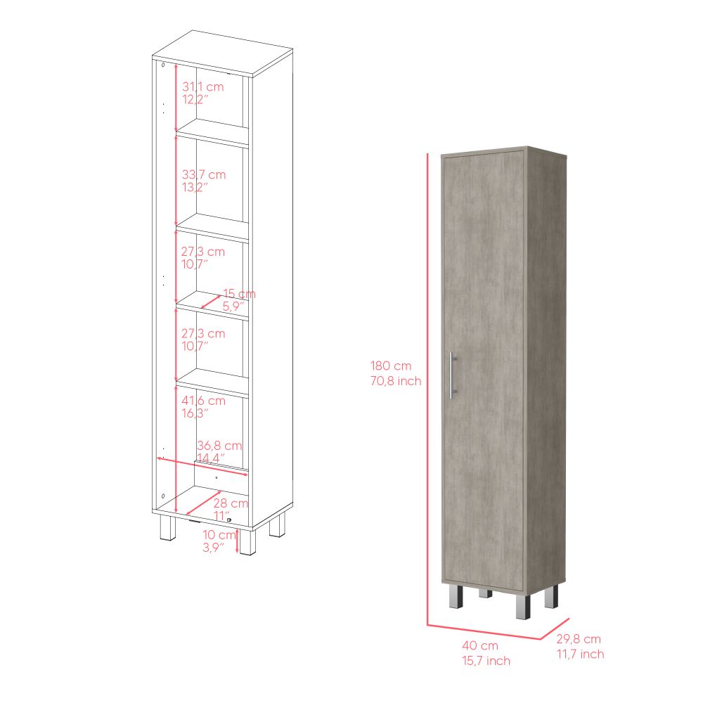 Mueble de Aseo Jalisco, Agata, Gran Espacio Para Almacenar articulos de Aseo, con Colgadero de Escobas