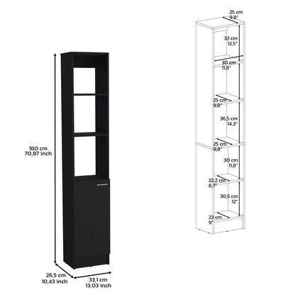 Mueble Auxiliar de Baño Karps, Wengue, con una puerta abatible y manija metalica