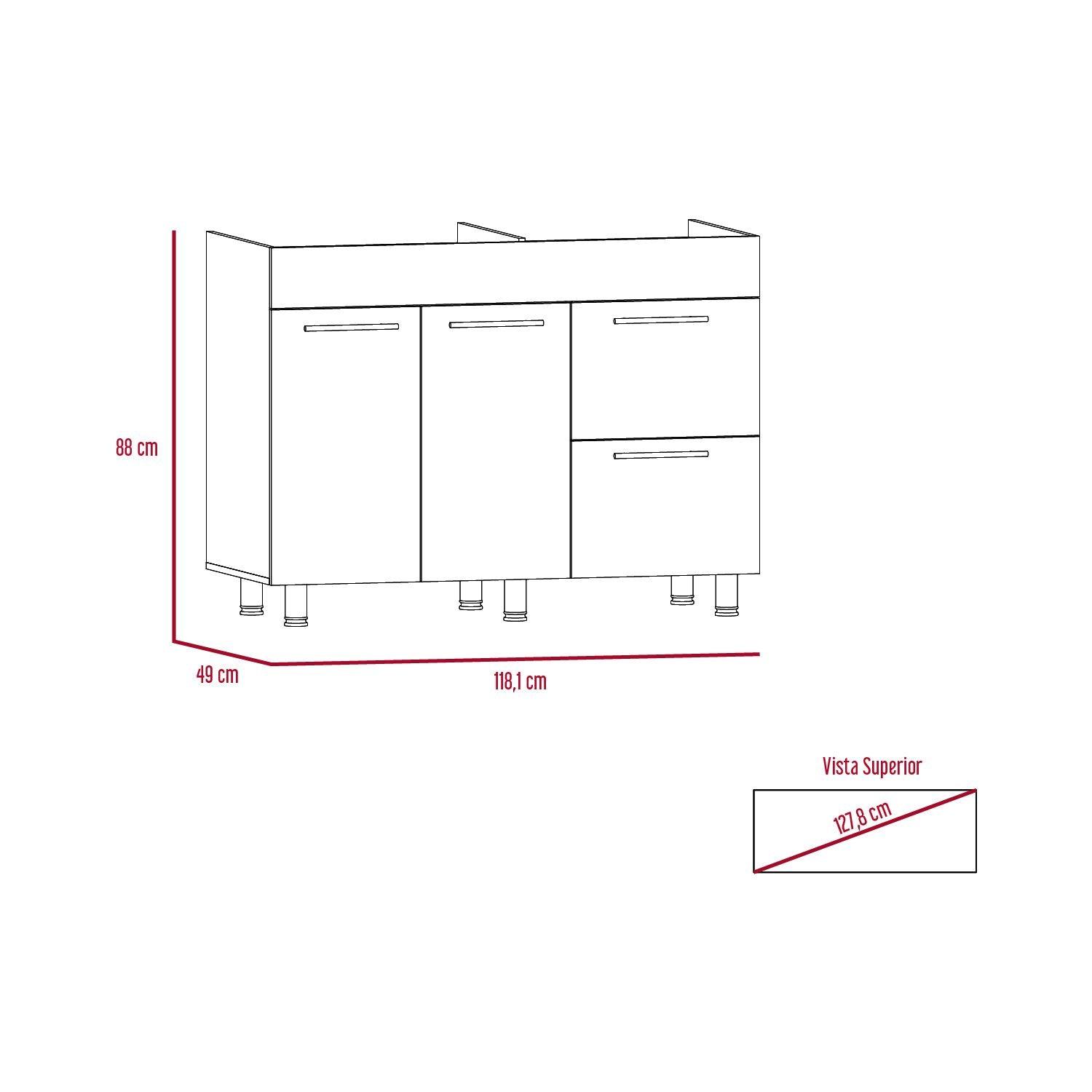 Gabinete Superior Kiret color Nacar y Blanco para Cocina.