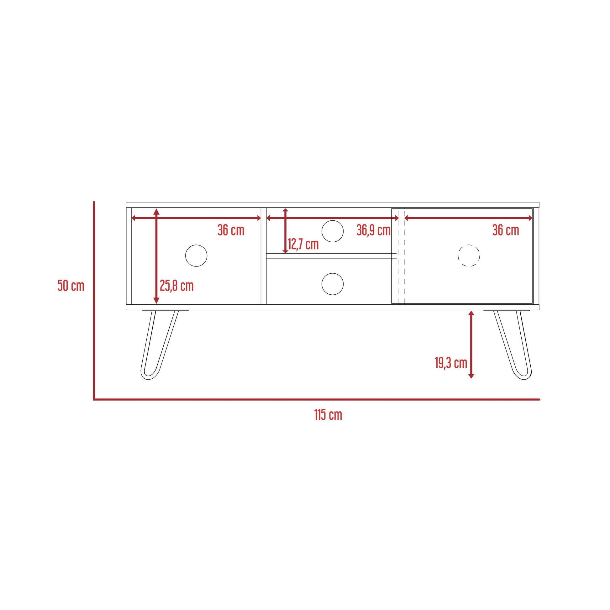 Mesa Para Tv Rony, Nogal, con Espacio Para Televisor de Hasta 50 Pulgadas ZF - VIRTUAL MUEBLES