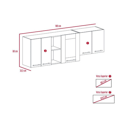 Gabinete Superior Kiret, Nacar y Blanco, Incluye Modulo Campana Hc