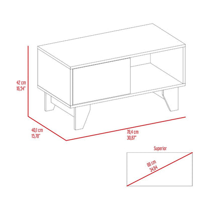 Mesa de Centro Atriz, Nogal Europeo, con Un Cajón Multiusos