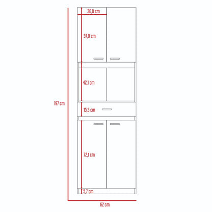 Módulo Microondas Ankara, Blanco, con Cuatro Puertas Abatibles y Amplio Espacio Para Almacenamiento