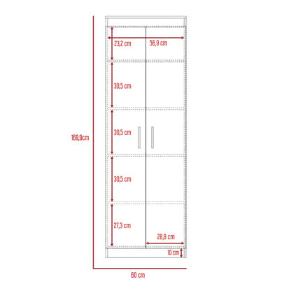 Alacena Barlovento, Café Claro y Blanco, Cuenta con Cinco Entrepaños y Dos Puertas Batientes