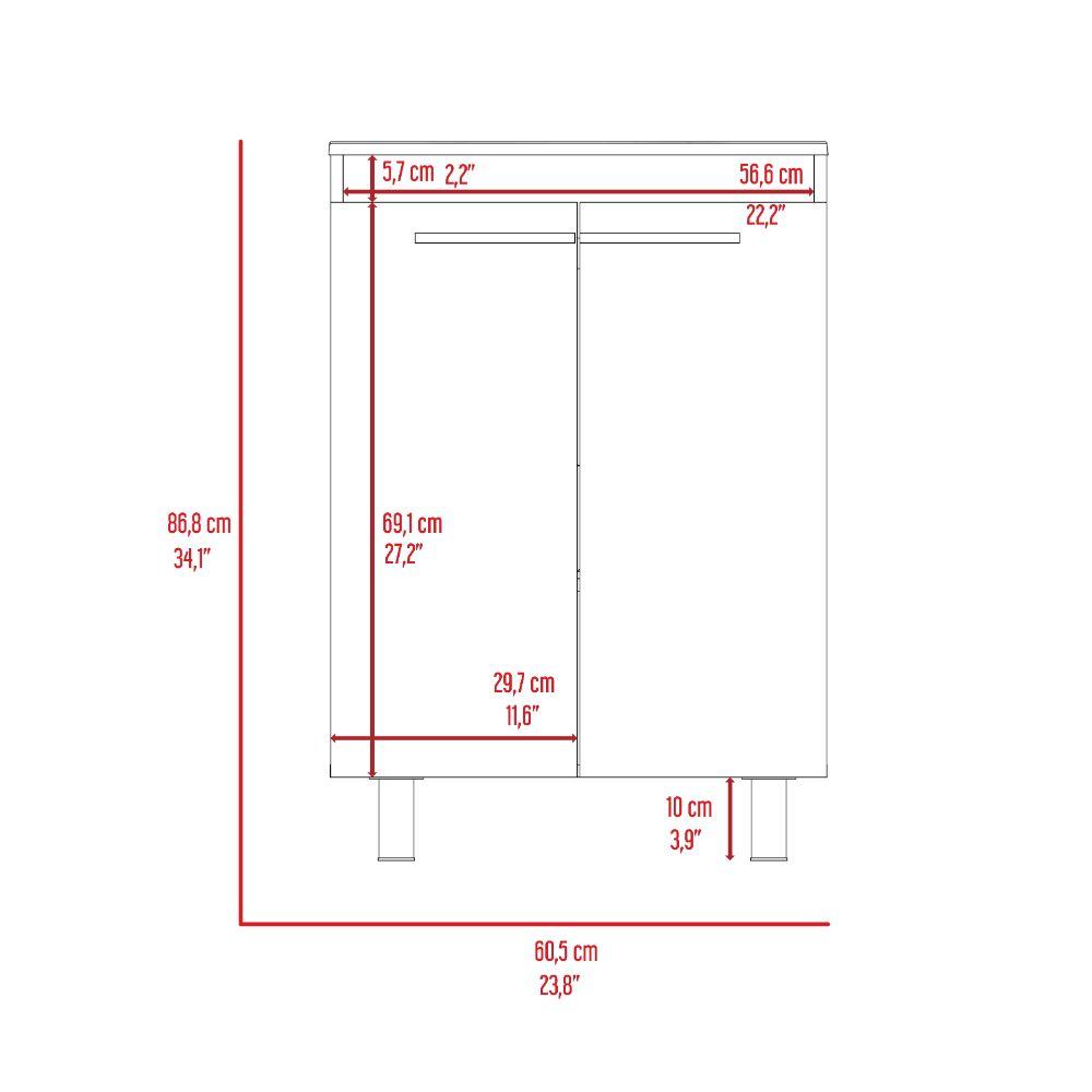 Mueble Lavamanos Anney color Blanco Nevado para Baño.