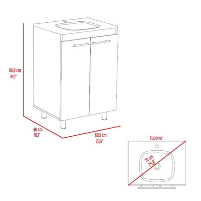 Mueble Lavamanos Anney color Blanco Nevado para Baño.