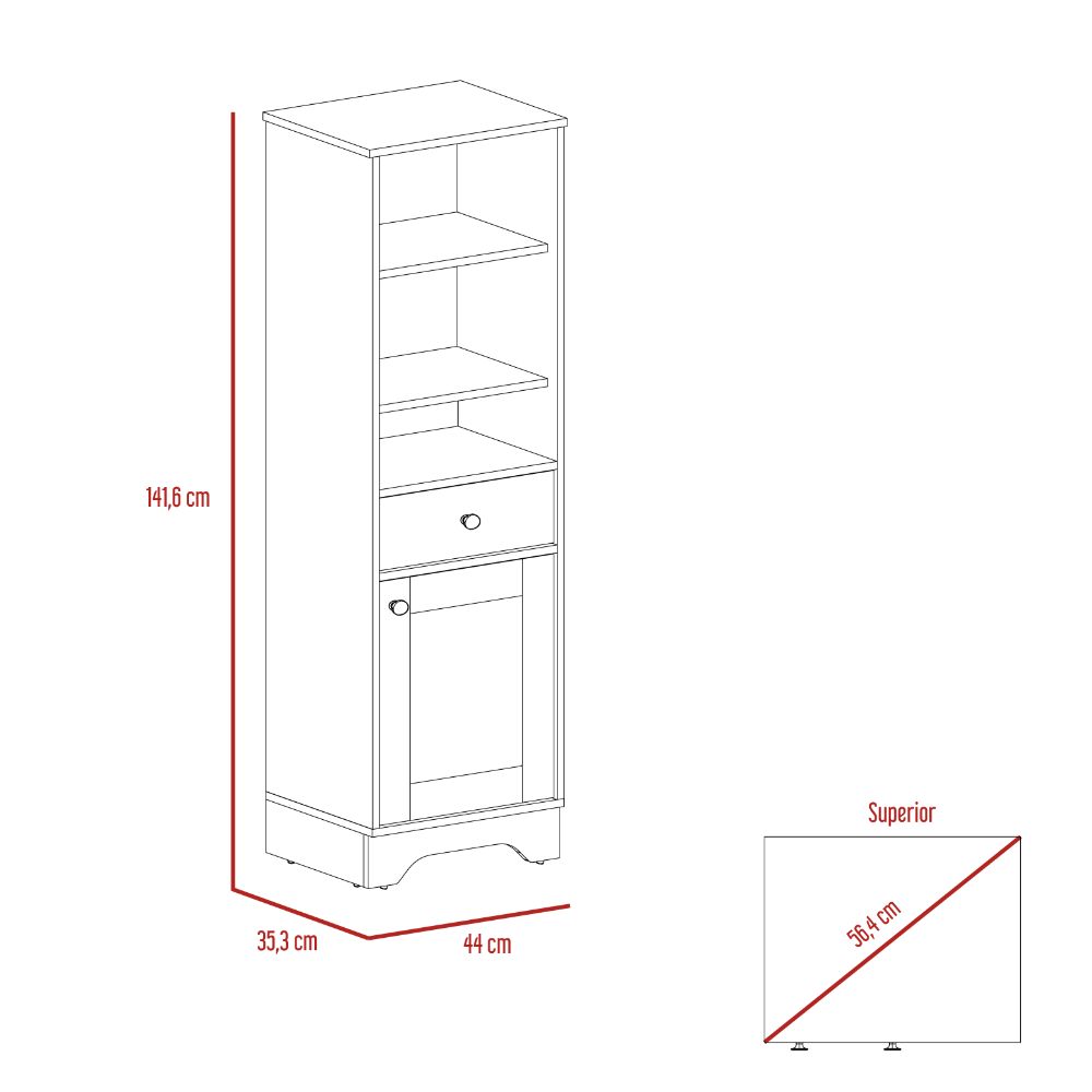 Gabinete de Baño Aqua 2, Café Claro y Blanco, con Variedad De Entrepaños