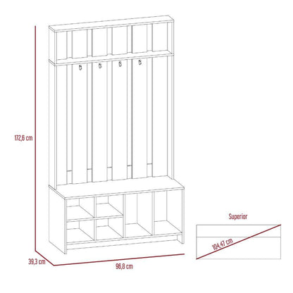 Mueble auxiliar Zapatero color Wengue para Habitación.