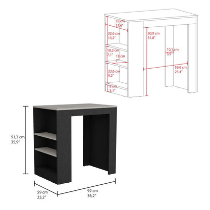 Barra de Cocina Victory, wengue, con Rodachines ZF - VIRTUAL MUEBLES