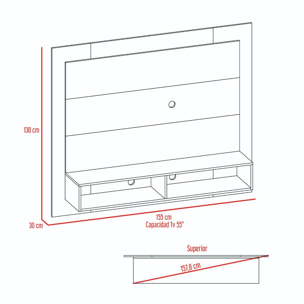 Panel de Tv Joel, Caoba, con Espacio Para Televisor de Hasta 55 Pulgadas