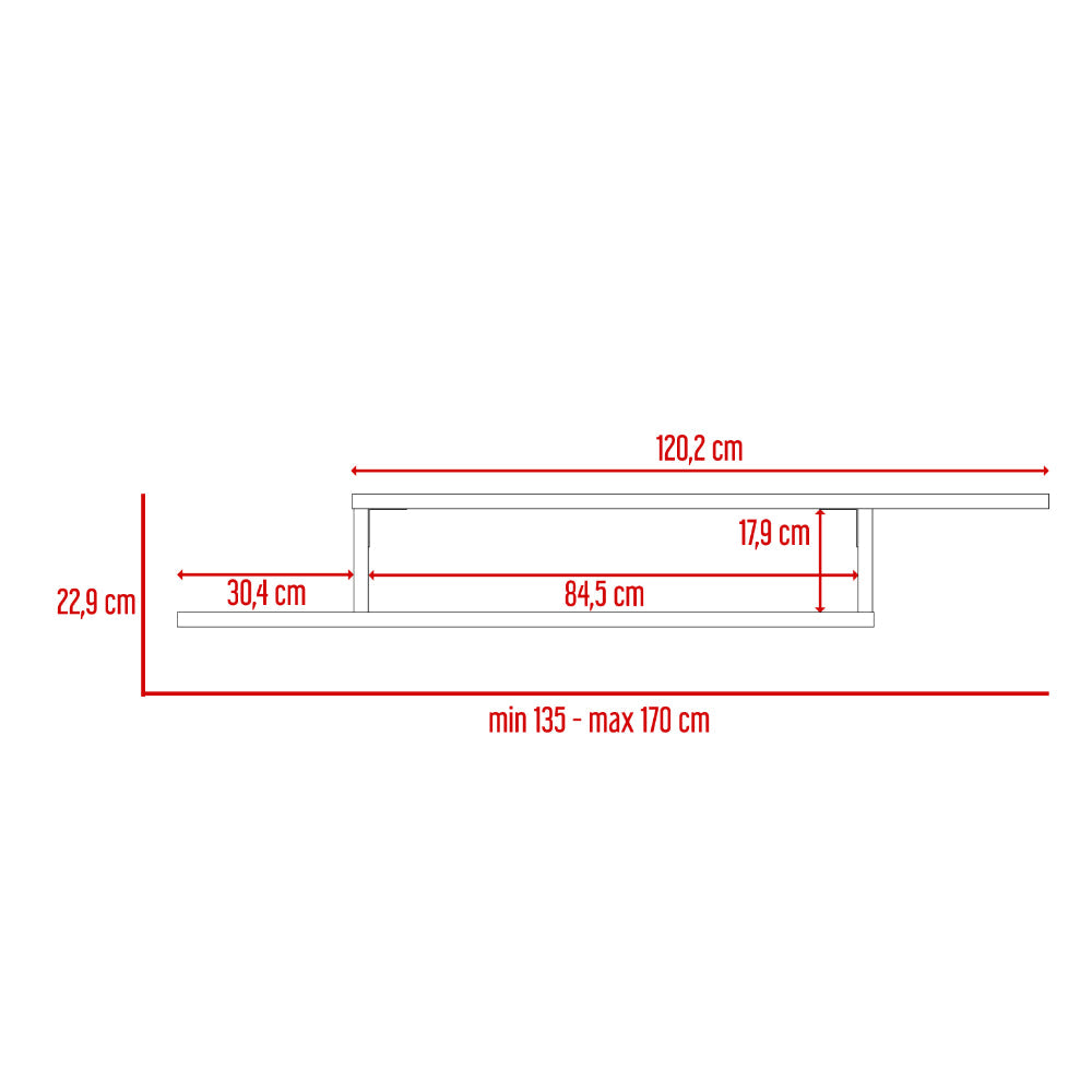 Mesa Para Tv Flotante Dilix, Avellana, con superficie para objetos decorativos