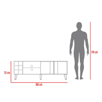 Mesa para TV Lannez, Milan y Capri, con dos puertas abatibles 65"