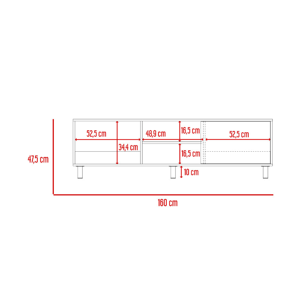 Mesa Para Tv Tunez, Blanco, Para Televisor Hasta 70 Pulgadas