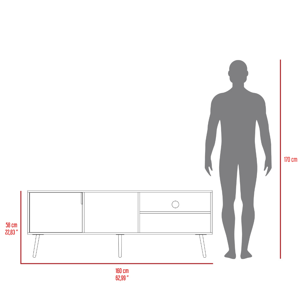 Mesa para TV Vulanno, Arupo y Toquilla, con una puerta abatible 70"