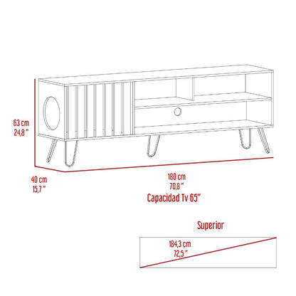 Mesa para Tv Zoro, Nogal, cuenta con espacio para Mascota Hasta 75 Pulgadas