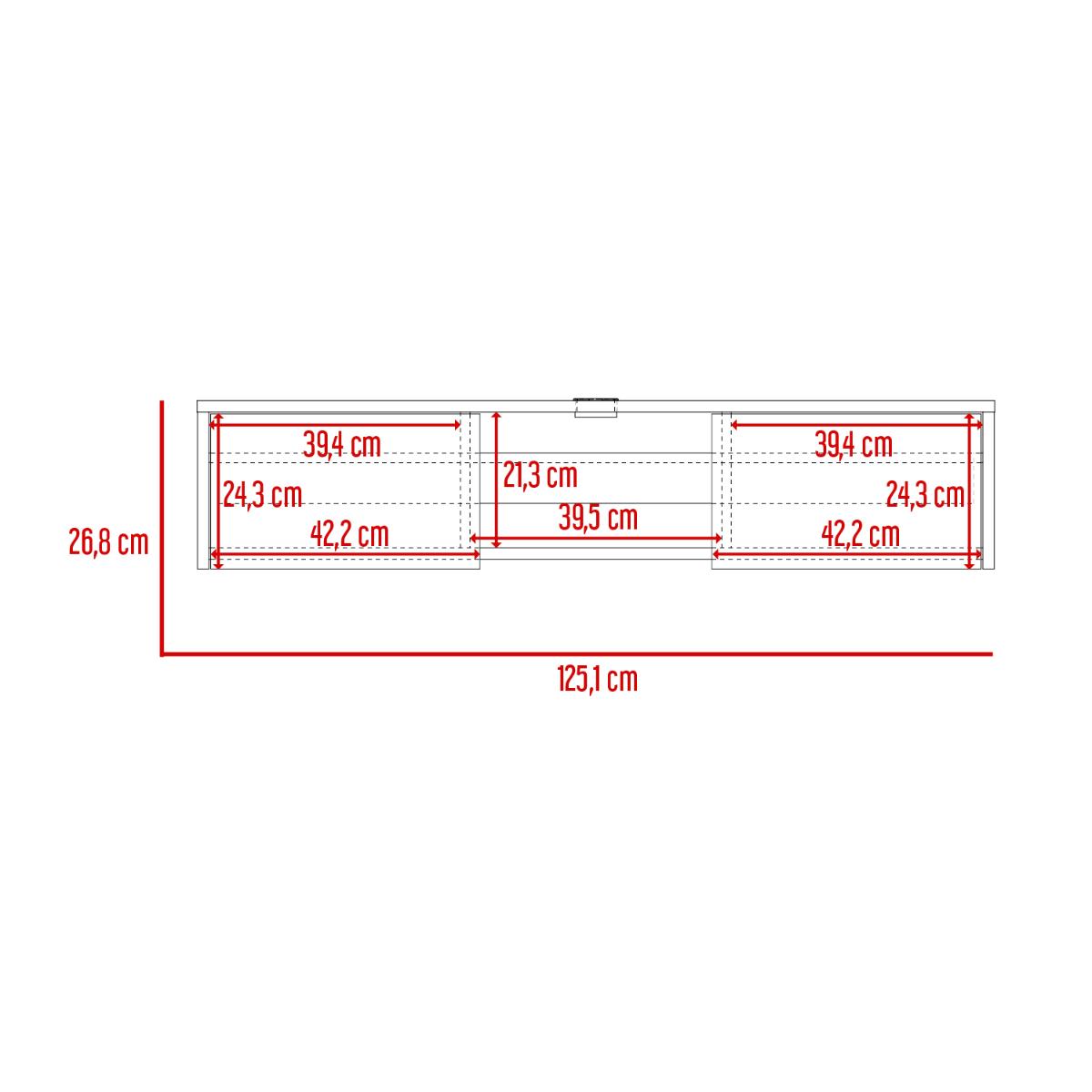 Mesa Para Tv Flotante Gleid, Macadamia, con Dos Puertas Abatibles