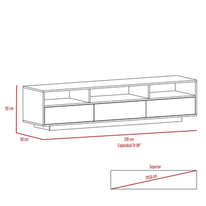 Mesa Para Tv Tonny, Avellana y Wengue, Para Televisor de 90 Pulgadas