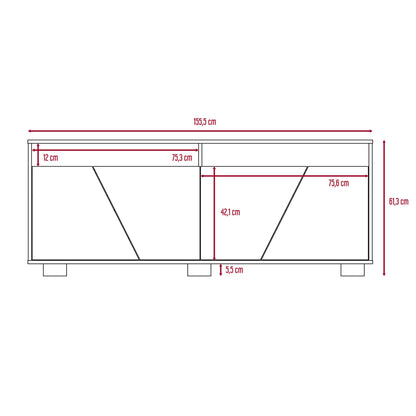 Mesa para TV Orus color Miel y Blanco para Sala.