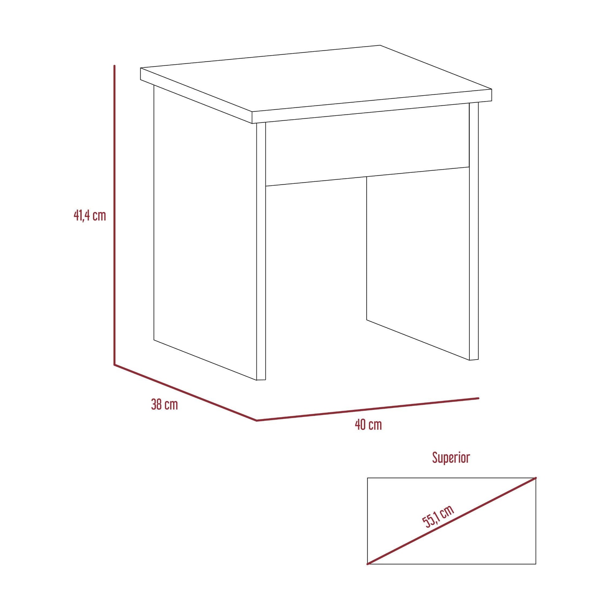 Mueble Tocador Wesley color Wengue y Miel para Habitación.