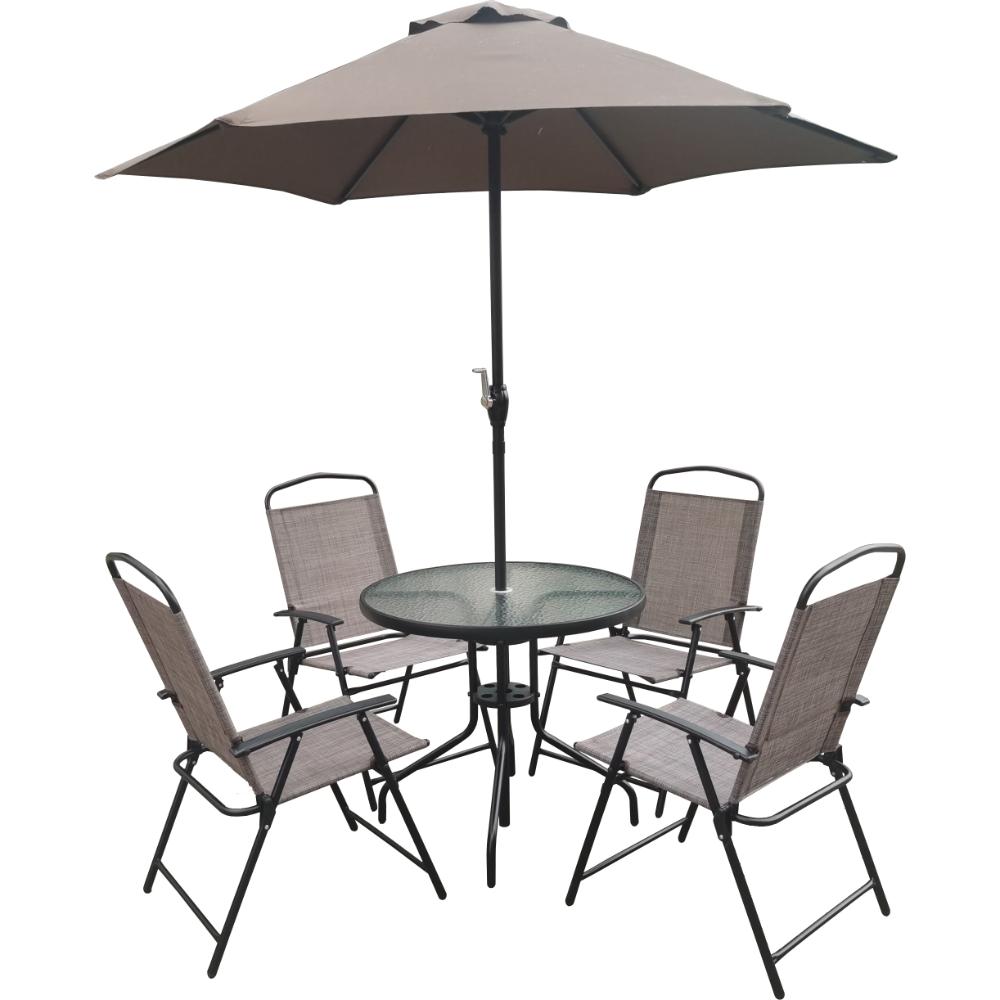 Sala de Terraza Jardín, Taupe, Incluye Sombrilla, vista lateral