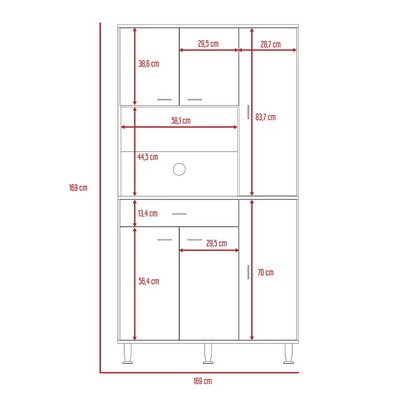 Mueble Alacena Della 90 RTA Blanco Wengue