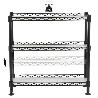 Organizador para Especias Shelves, Negro, de Tres niveles