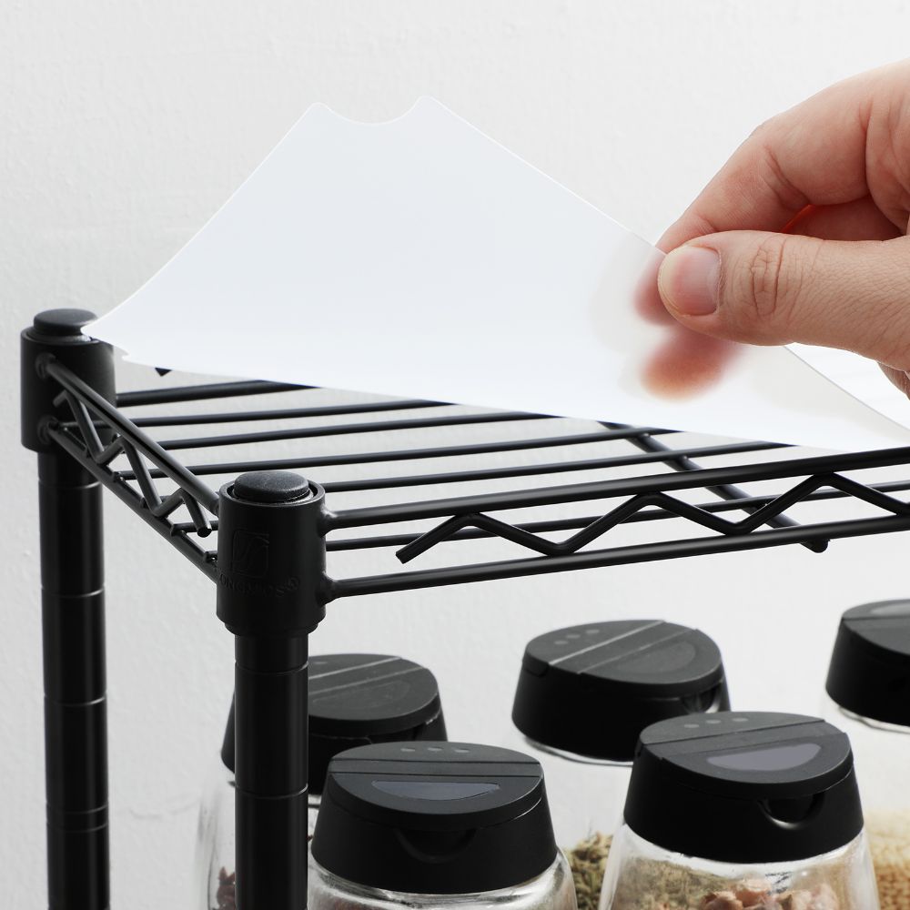 Organizador para Especias Shelves, Negro, de Tres niveles