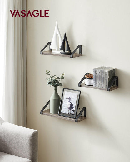 Set de 3 Repisas Shelf, Marrón Rústico, detalle de patas