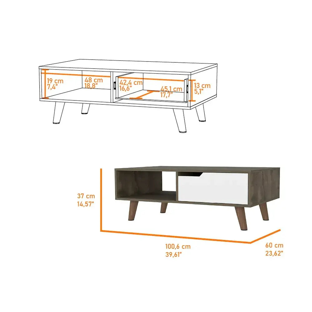 Mesa de Centro 2.0 Oslo RTA Bellota Blanco