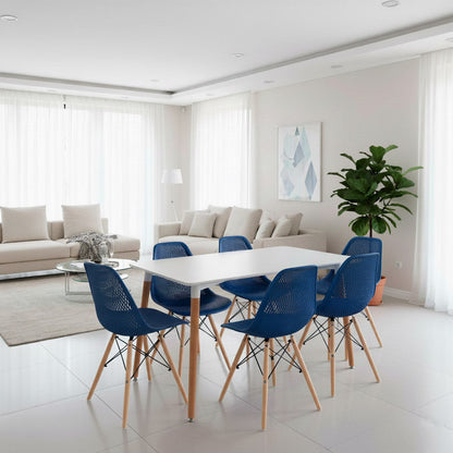 Juego de Comedor Broxy · 6 Sillas · Azul