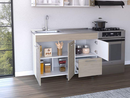 Gabinete Superior Kiret color Nacar y Blanco para Cocina.