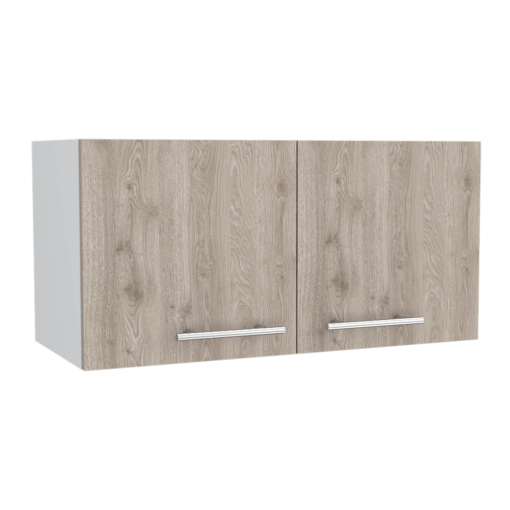 Mueble Sobre Campana Shope color Beige y Blanco para Cocina.