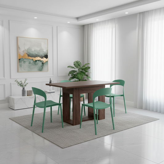 Juego de Comedor Maximus · 4 Sillas · Verde Oliva